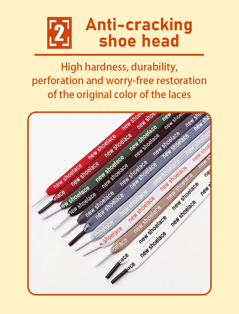 Neue bedruckte flache Schnürsenkel, modische Schnürsenkel für Sneaker und Canvas-Schuhe, Ersatz-Schnürsenkel, 1 Paar – Detail 3