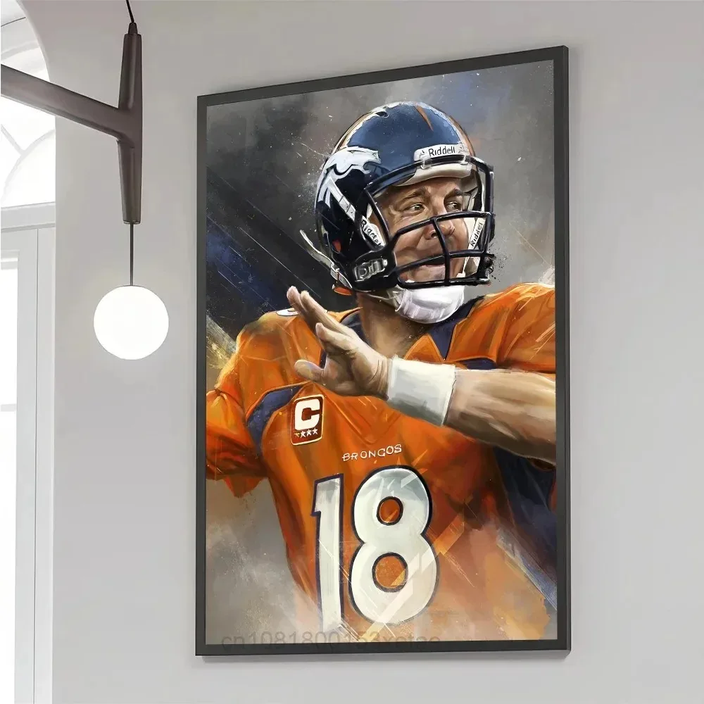 Rugby Denver B-Broncos Poster Paper Print Home Living Room Bedroom Bar Cafe Art Painting Decoration Gift