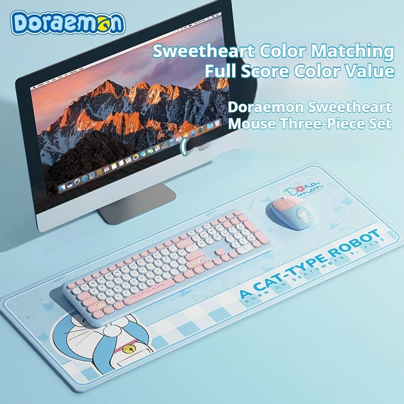 

Rst10859 Doraemon Sweetheart Keyboard Mouse Three Piece Set Wireless Bluetooth Mechanical Keyboard Game Office Universal