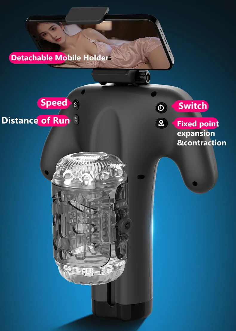 مضخة القضيب الأوتوماتيكية للرجال التلقائي تهتز ذكر الاستمناء مقابض مزدوجة ذكي متعدد التردد الأيدي الحرة الجيب #4