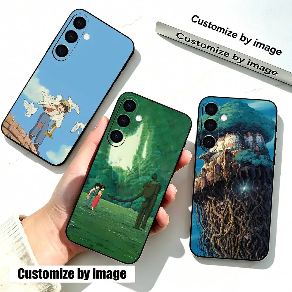 Castle in the S-Sky Pazu Sheeta Anime  Phone Case Black Silicone Soft For Samsung Galaxy A73,A72,A71,A70,A53,A52,A51