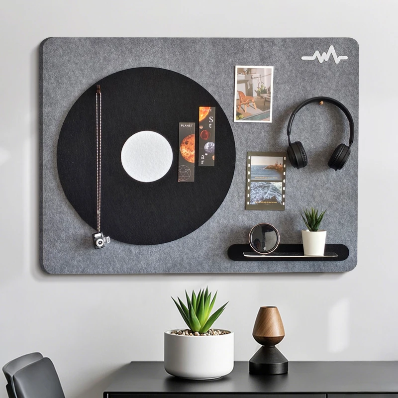 Storage wall sticker photo wall vintage record wall decoration cork board wool adhesive board nostalgic