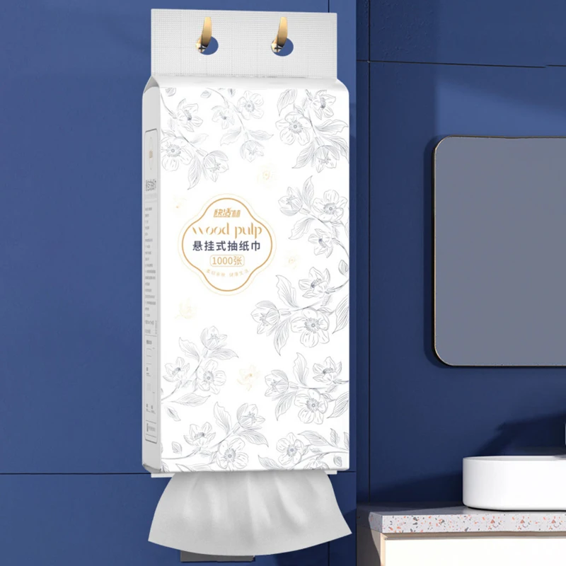 Hanging Drawable Tissue Household Large Pack 4-Ply Thick Toilet Paper Napkins Wall Mount Facial Tissue For Bathroom Kitchen Home