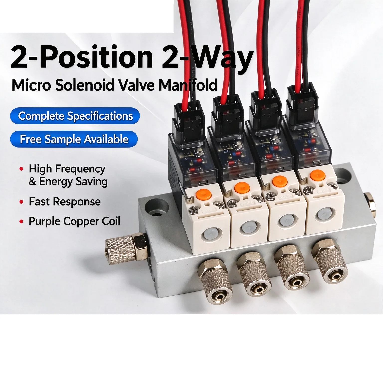 30Hz High Frequency Micro Solenoid Valve 24V/12V/6V Two-Position Three-Way Control Vacuum Air Valve 10MM for Electronic Componen