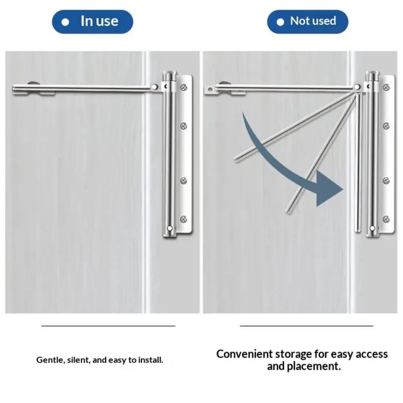 Automatic Door Closer Stainless Steel Device Invisible Spring Buffer Operator Household Lightweight Door Closer Door Hardware