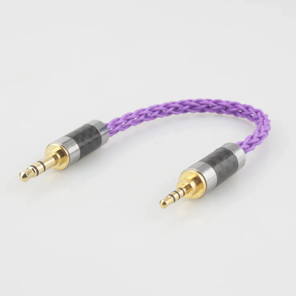 Cabo adaptador de áudio hifi de fibra de carbono 2.5mm trrs macho balanceado para 3.5mm estéreo macho cabo de equilíbrio trrs de 3.5mm a 2.5mm