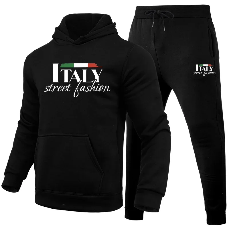 

Mens Tracksuit Casual Printing Sweatshirt Sweatpants 2 Pcs Set Sports Jogging Mens Clothing Fashion Hoodies Sportswear Outfits