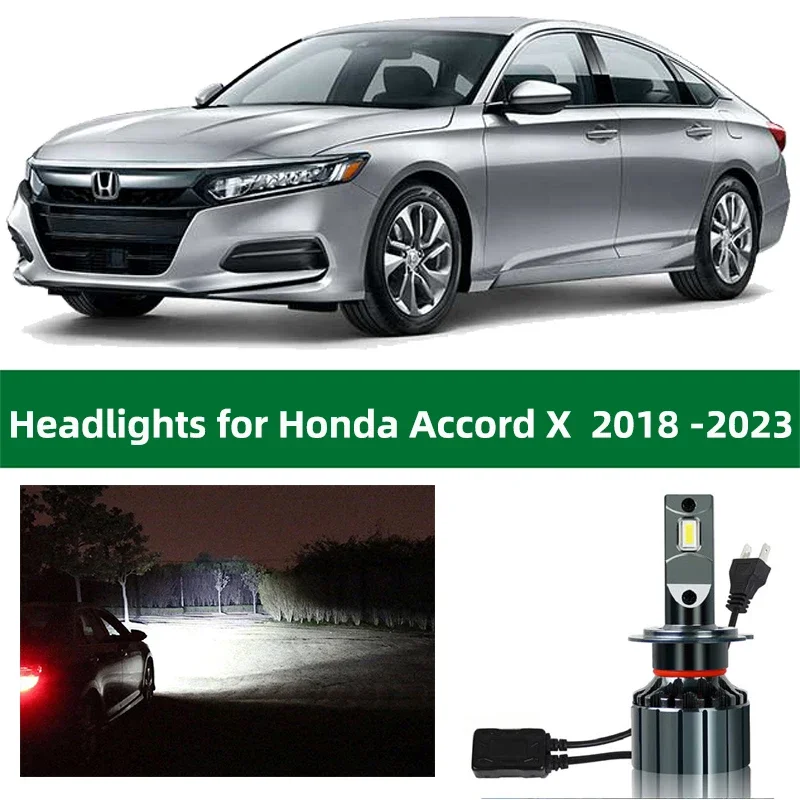 

Car Headlamp Bulbs For Honda Accord 2018 2019 2020 2021 2022 2023 LED Headlight Low Beam High Beam Canbus Lighting Accessories