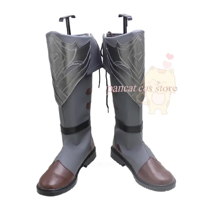 Genshinimpact Diluc Ragnvindr  Cosplay Shoes Comic Anime Game Cos Long Boots Cosplay Costume Prop Shoes for Con Halloween Party