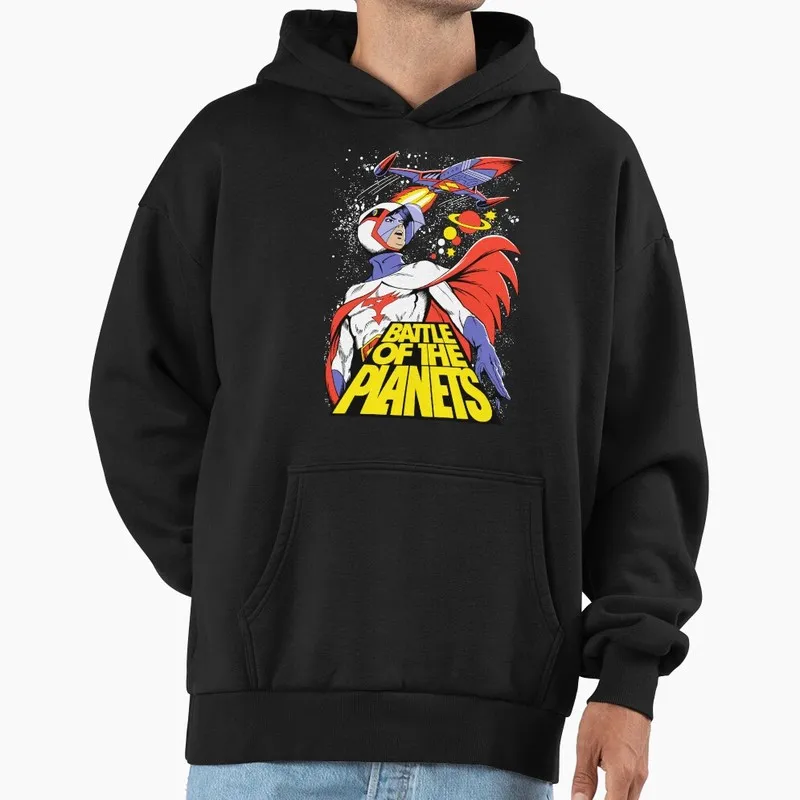 Kagaku Ninja-Tai Gatchaman Science Ninja Team Fleece Pullover Hoodie Vintage 70s Anime Battle of the Planets G-Force Fan Tops