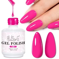 AWStorG Esmalte de uñas en gel de color rosa de 15 ml, adhesión fantástica, consistencia ultra magnífica, color deslumbrante, gel semipermanente UV LED