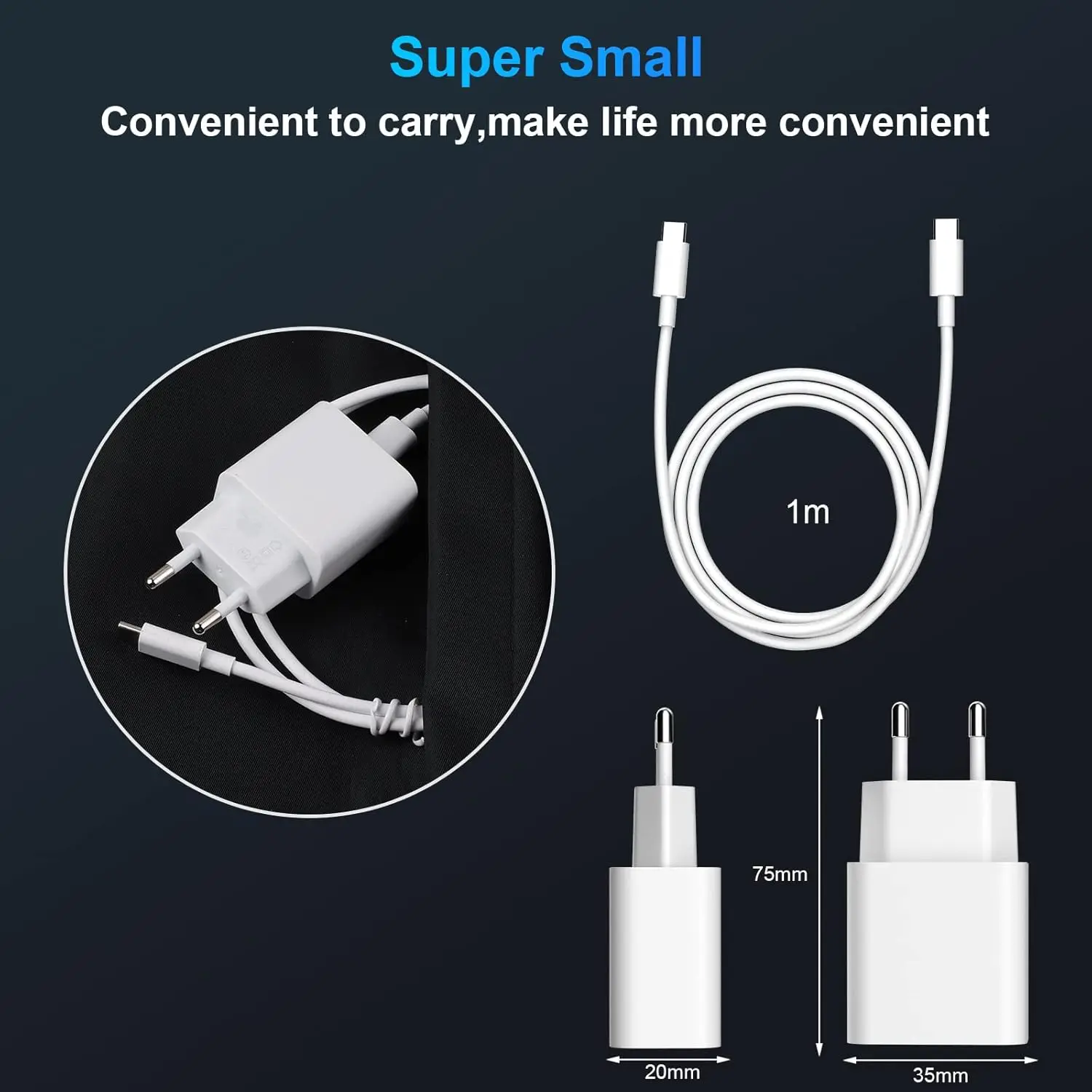 18W PD Fast Charger For Google Pixel 8 7 6 Pro 3 4 XL 2XL 7A 6A 5A 8A 4A Quick Charge Power Adapter EU USB C To Type C Cable