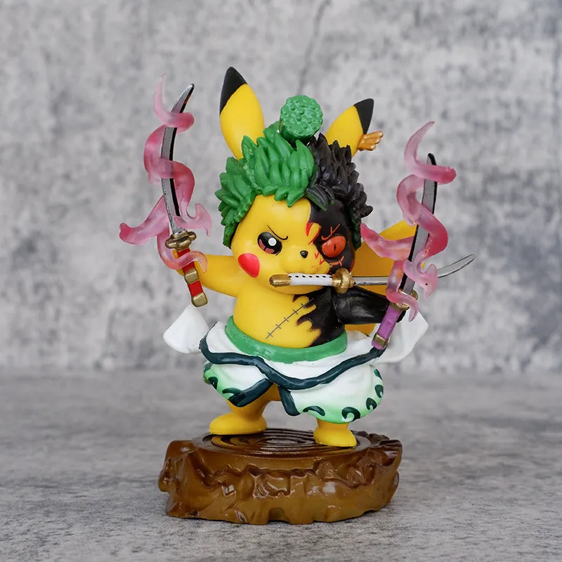 11cm Anime One Piece Action Figures Roronoa Zoro Cosplay Pikachu Home Furnishing Model Sculpture Toy Kid Halloween Easter Decora