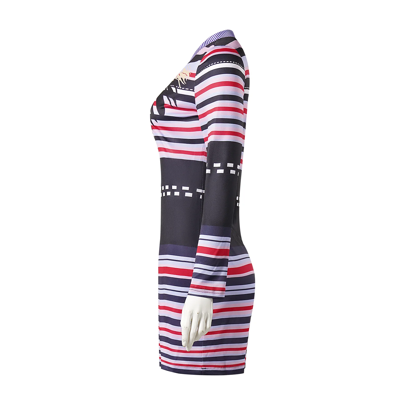 Women's Halloween Stripe Dress Astrid Deetz Costume