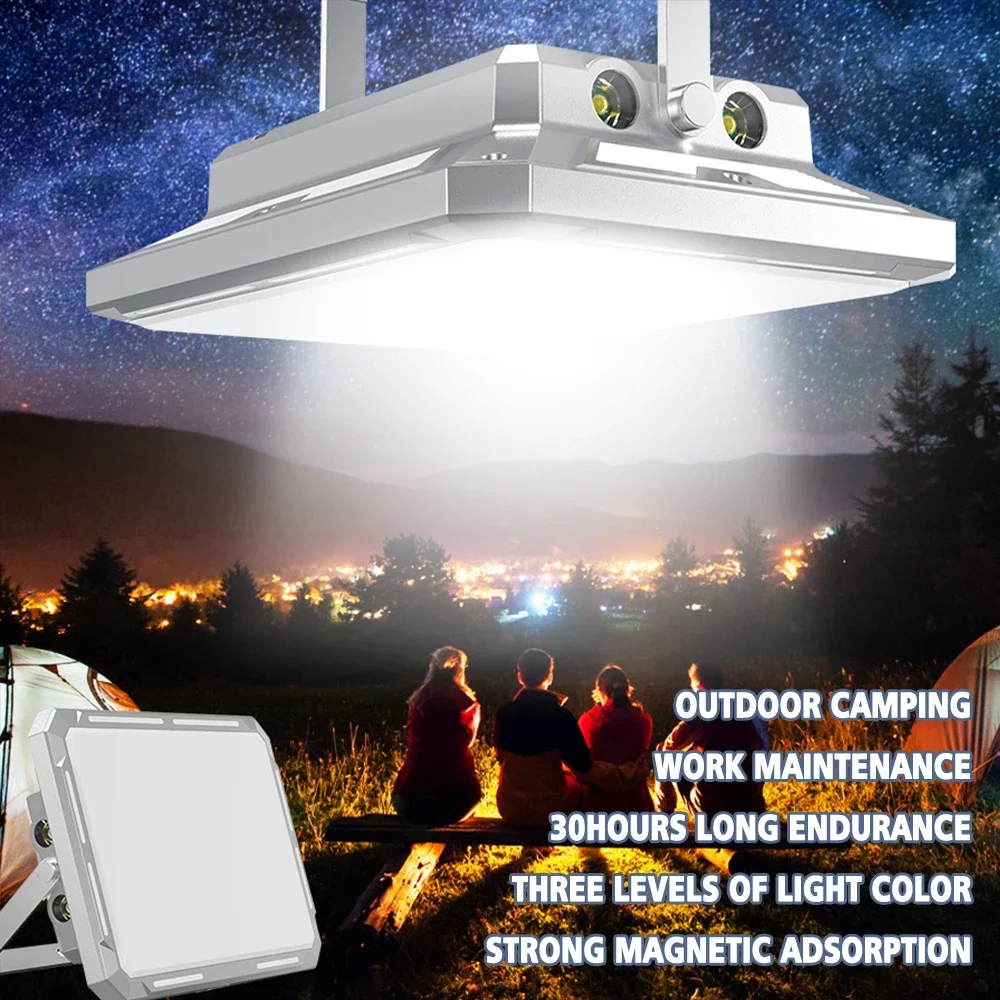 Portable LED Camping Tent Light Rechargeable Searchlight High Power Outdoor Emergency Lighting Waterproof Hanging Night Lamp