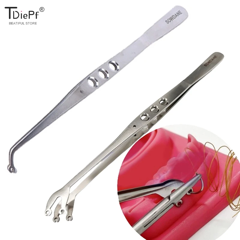 

1Pc Oral Dental Surgical Operation Stitching Tweezer College Tweezer Dressing Forcep Serrated Tip Stainless Steel Dentidtry Tool