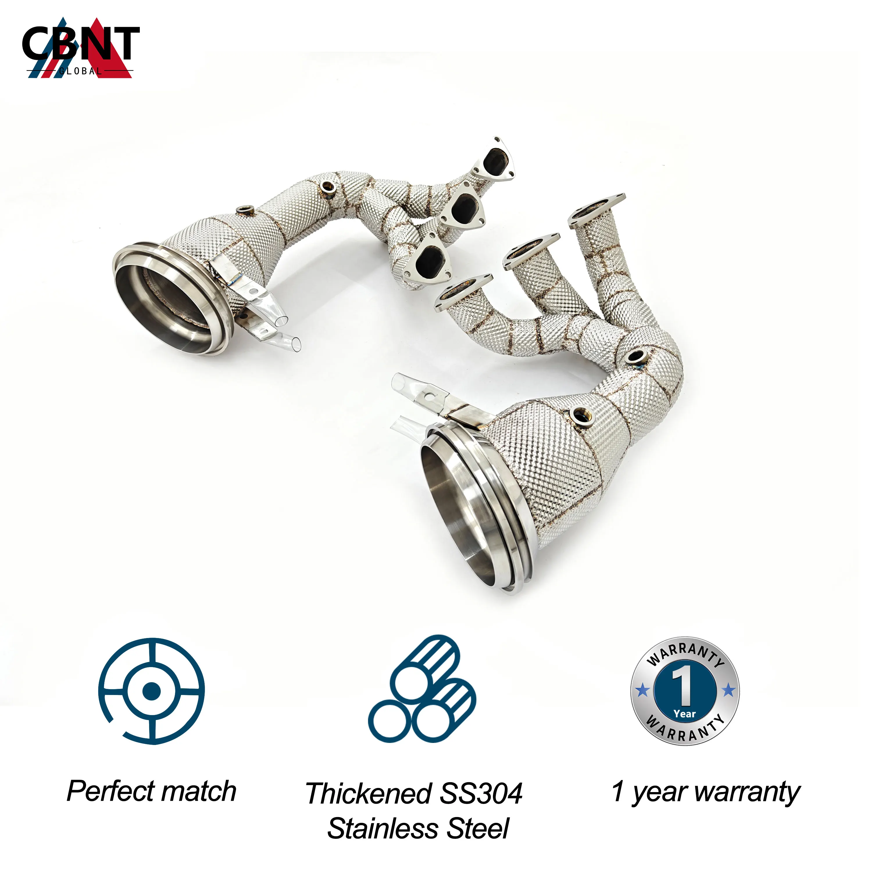 CBNT Exhaust Header for Porsche 911 992 GT3/GT3 RS 4.0L High Flow Manifolds With Catalysis High Quality SS304 Exhaust Systems