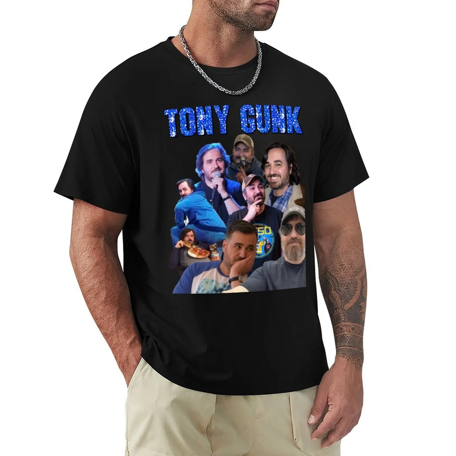 

Tony Gunk Collage Design T-Shirt quick drying heavyweights black t-shirts for men