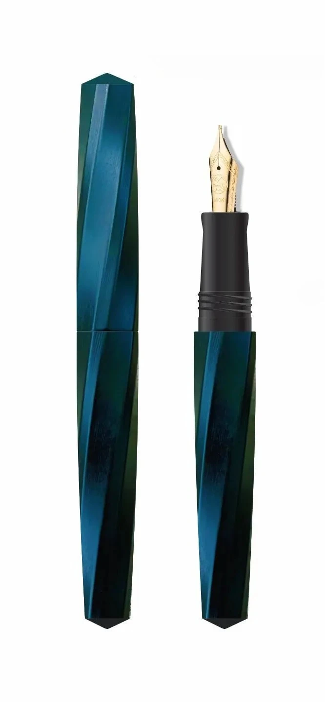 

SELMY Duandi Hand Twisted Ten Corners Lacquered Cumberland Ebonite Hard Rubber BOCK F Nib Fountain Pen Business Writing Gift