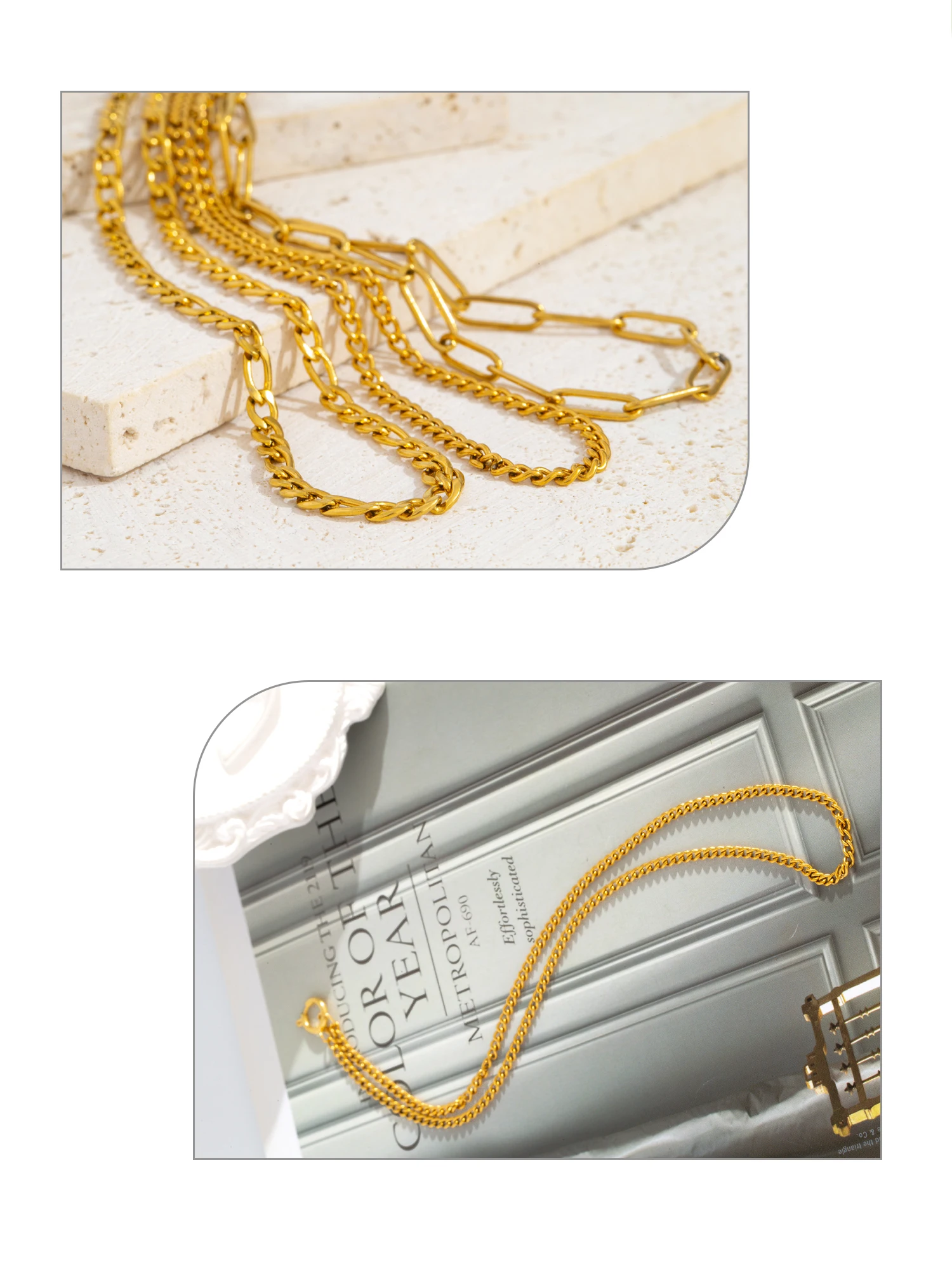 Pendant Chain 40cm-60cm- Create Personalized Necklace, Hypoallergenic Waterproof Stainless Steel Necklace for Women Everyday