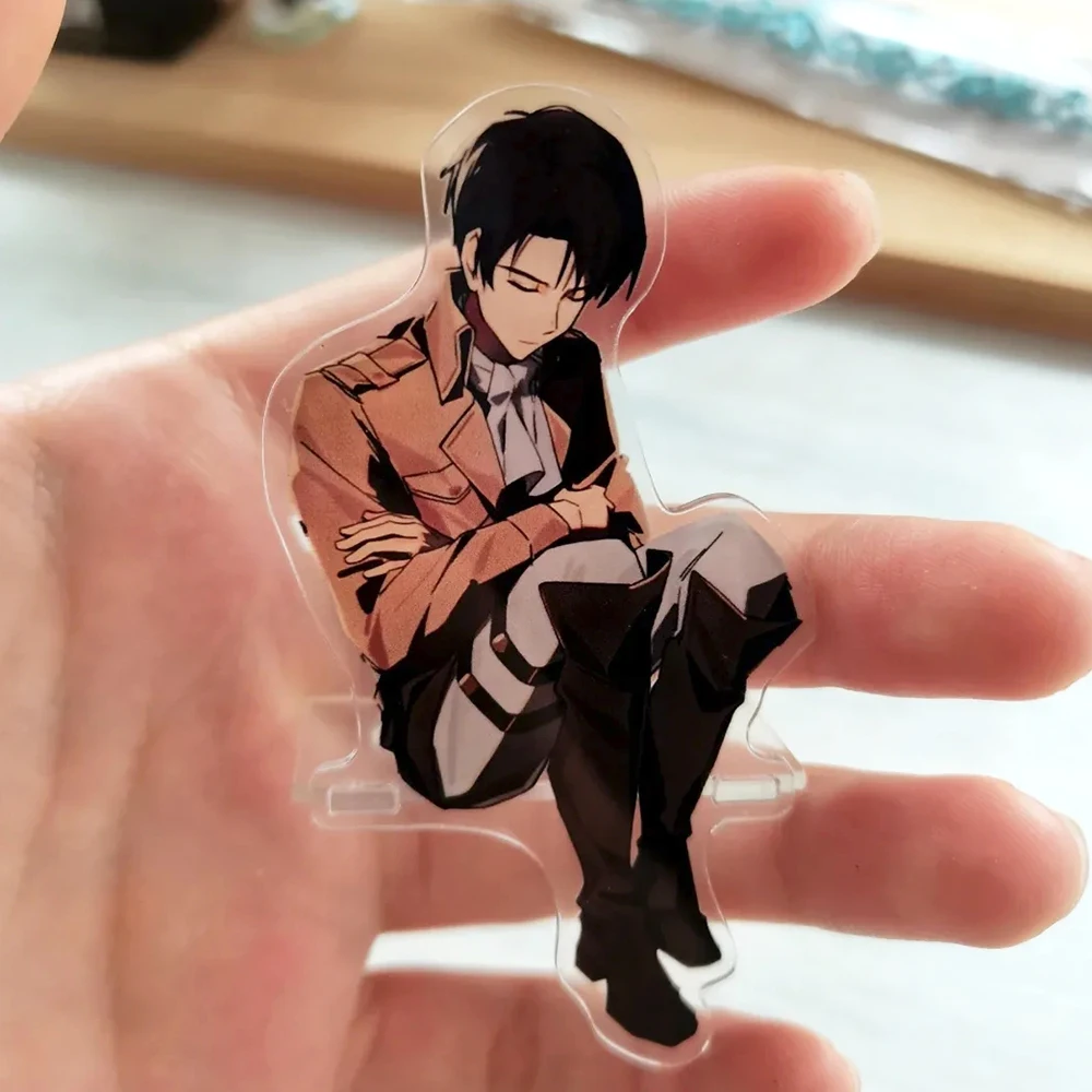 Anime Attack Levi Ackerman Cosplay Standing Plates Cartoon Figures Model Acrylic Stand Desk Decoration Xmas Ornament