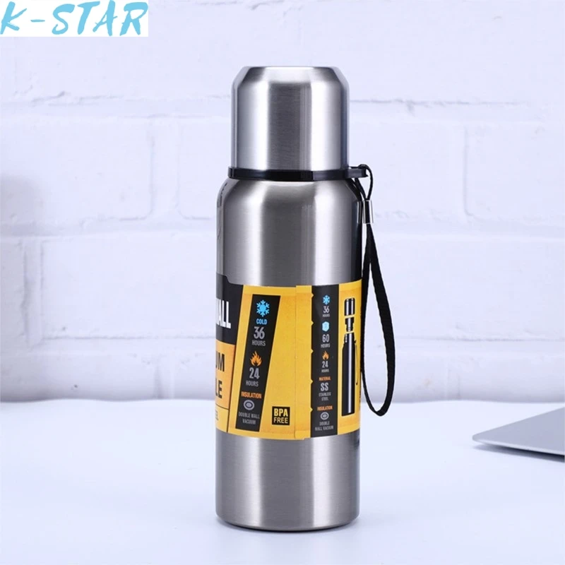 K-star Russian All-Steel Stainless Steel Thermos Cup Large Capacity Outdoor Sports Portable Thermos Cup Gift Customization New