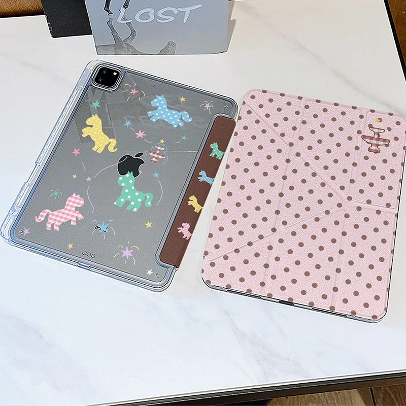 

Color Dot Colored Grid Pony For iPad Pro 11 M2 M3 M4 M5 A16 2025 Air 4 5 6 7 12.9/13/9.7/10.2/10.5/9.7in 5th 6th 7/8/9 10th 11th