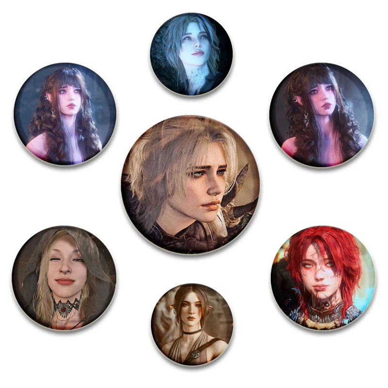 Astarion B-Baldur Gate 3 Evelyn Lotte Danni Soft Button Pin Tinplate Badge DIY Cartoon Brooch Fans Collection Gift Clothes Decor