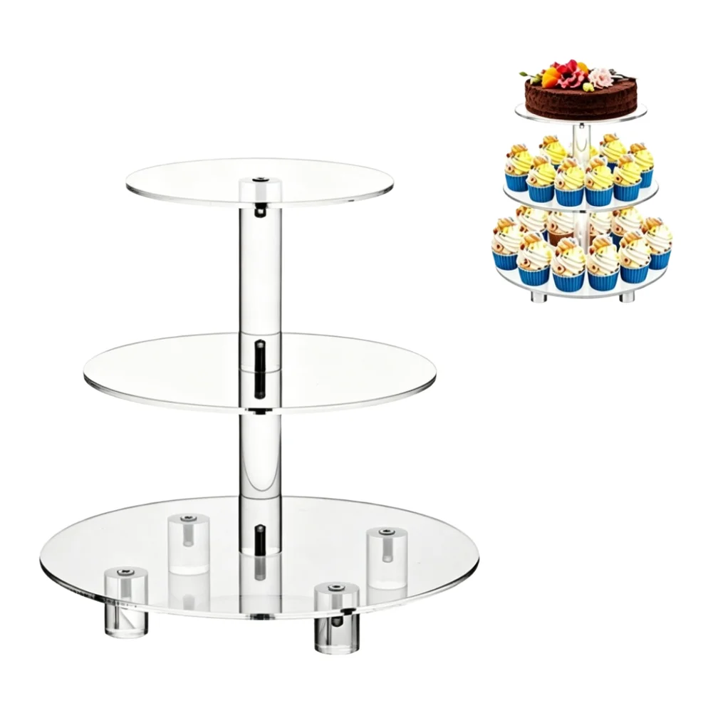 3 Tier Stand for Cupcake Presentation at For Weddings Showers and Seasonal Gatherings with Optimized Vertical Space