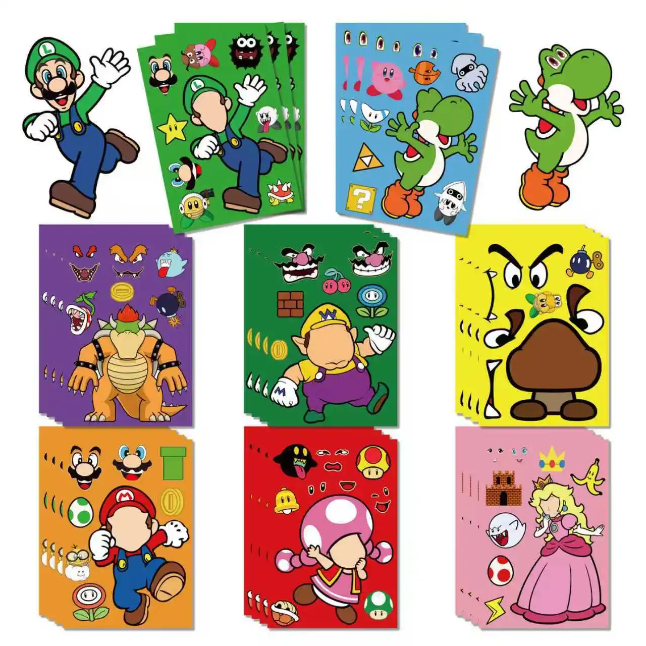 16pcs new cartoon stickers, kawaii stickers, DIY creative anime game stickers, gifts