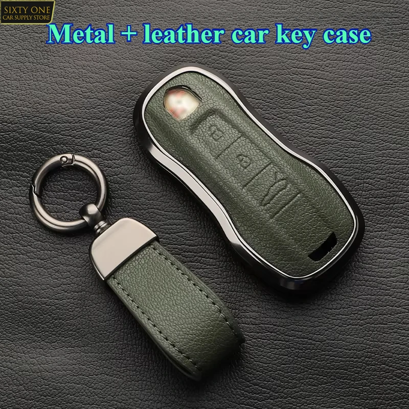 

For Porsche Panamera Spyder Carrera Macan Boxster Cayman Cayenne 911 970 981 991 Keychain Accessories Car Key Case Cover Shell