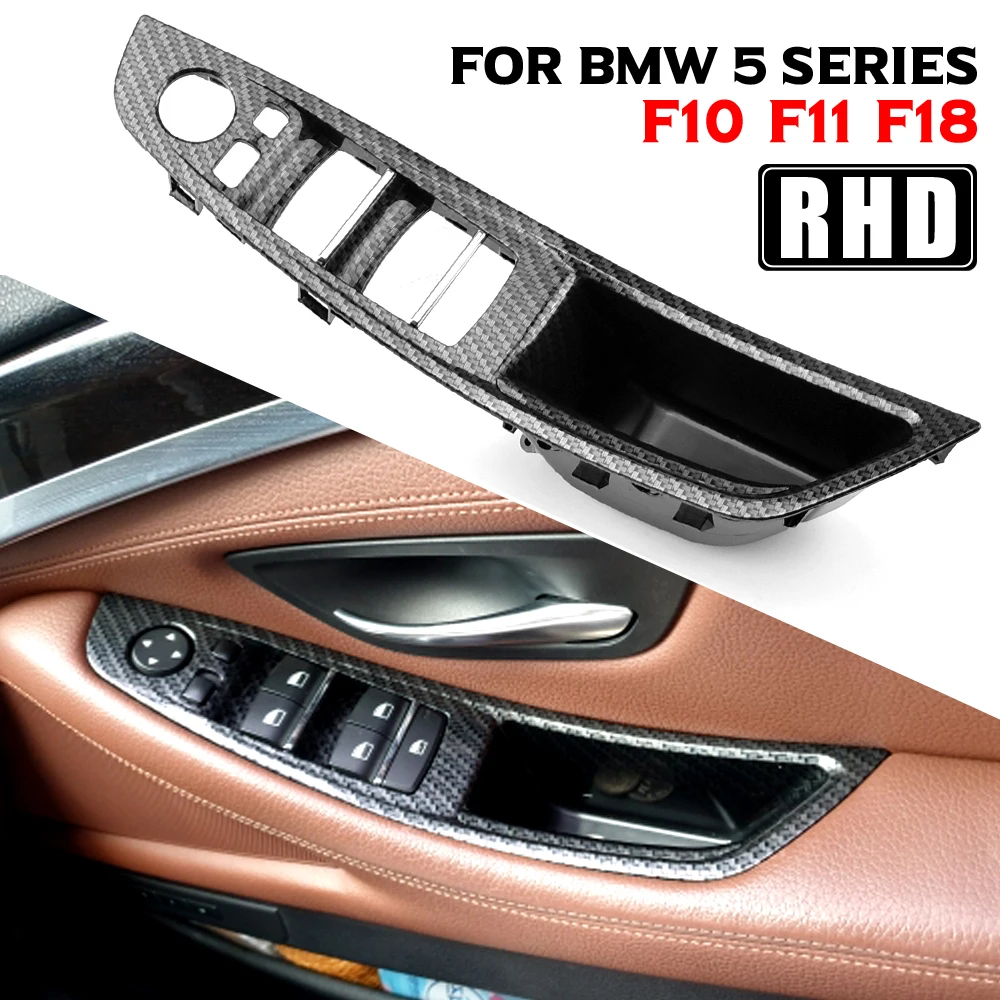 

Carbon Fiber RHD LHD Car Interior Door Handle Fit For BMW 5 series F10 F11 520d 525d 530d 535i Inner Panel Pull Trim Cover