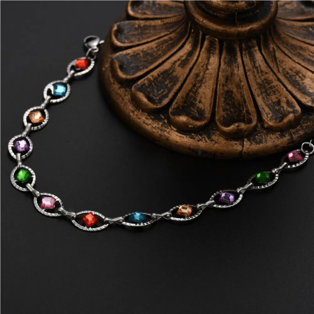 Fashion kpop 18K Gold Sterling Silver y2k style Colors crystal Bracelets for Women Wedding Party Gifts 18+5cm designer jewelry