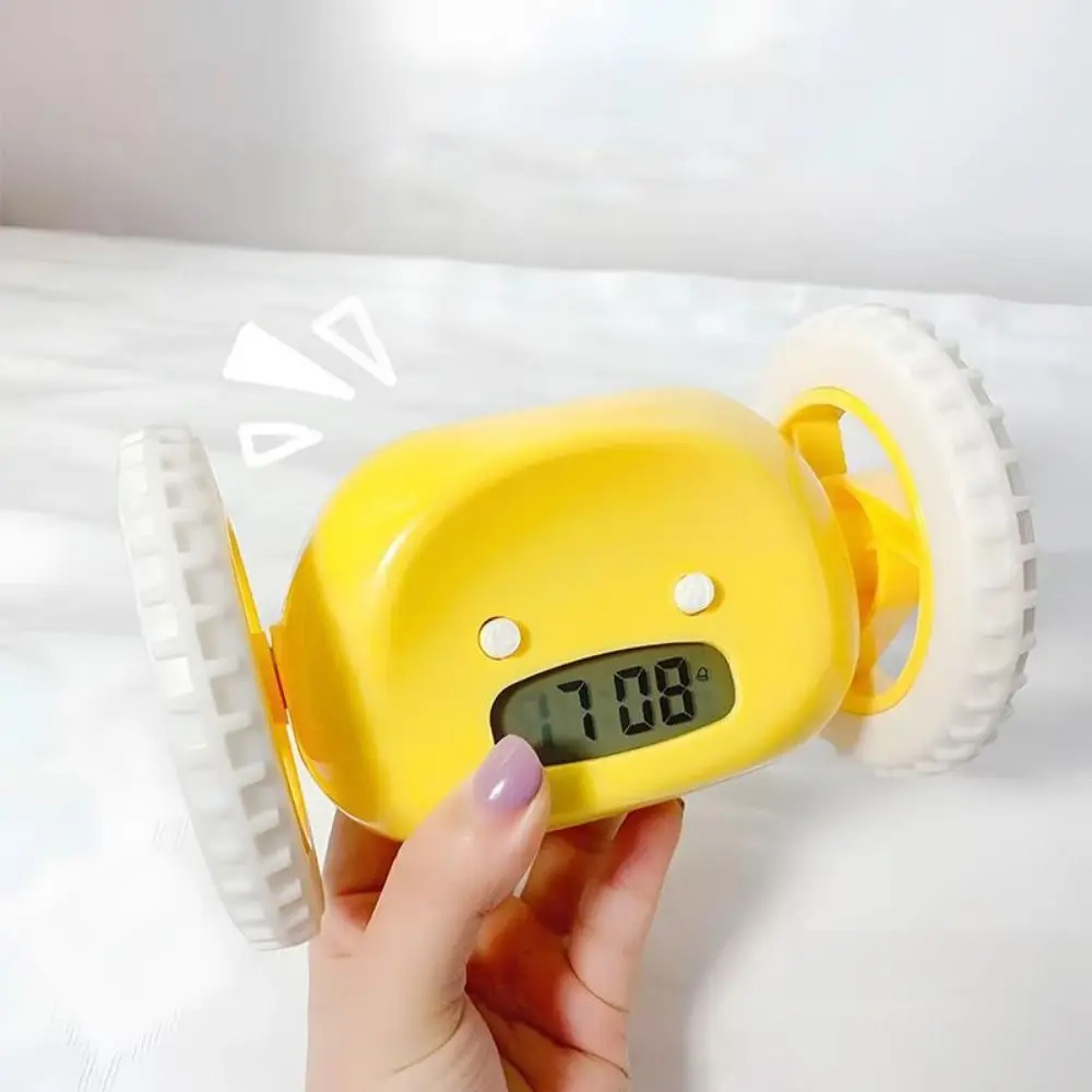 4 Colors Magical Moving Whee Alarm Clock Silent Unique Running Wheel Clock Lazy Alarm Clock Bedroom