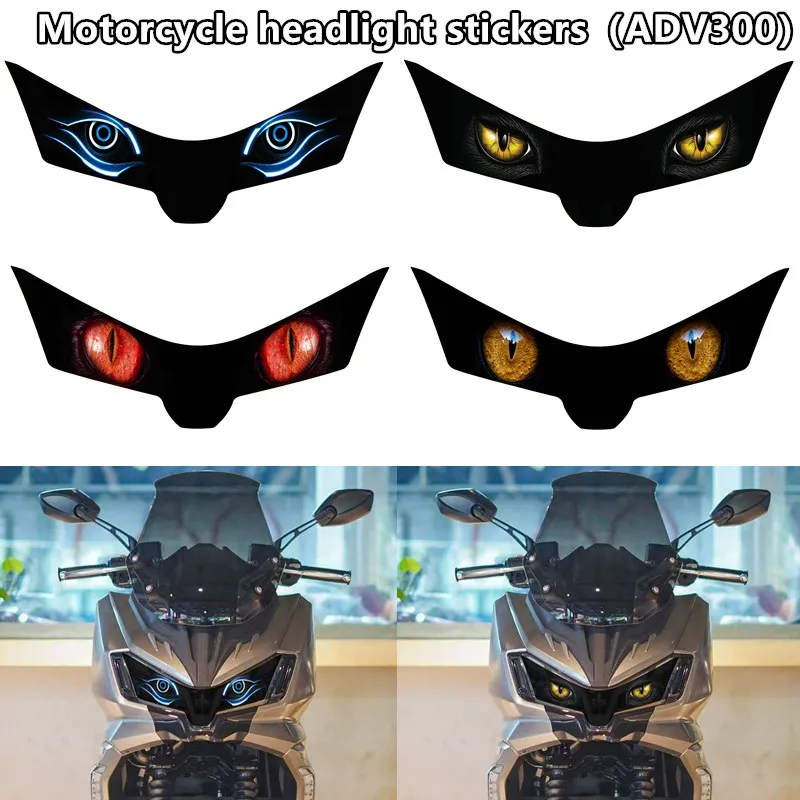 

Подходит для Sym Husky ADV300 ADV 300 2024, наклейка на фару мотоцикла, защитные наклейки для головы, аксессуары