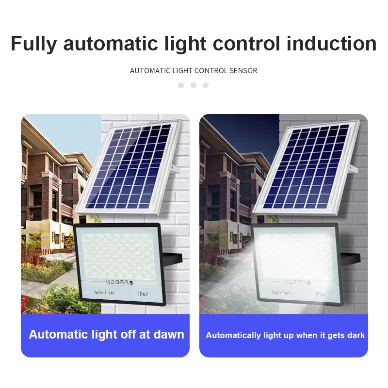 Luz de Projeção Solar LED ao ar livre com controle remoto, IP67 impermeável, alta potência, iluminação pública, 1000W, novo