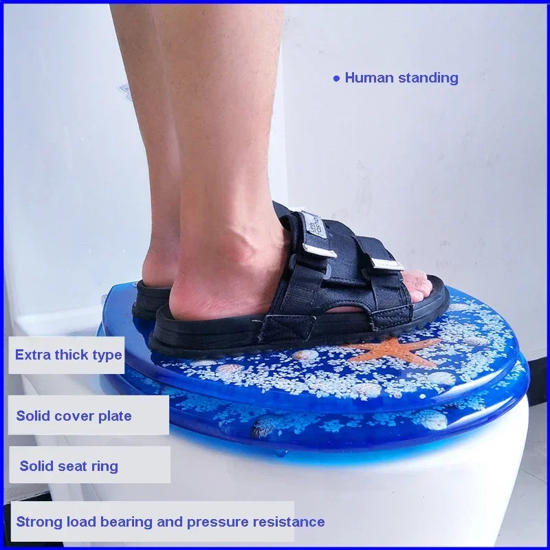 

Resin Parent-child Toilet Seat Cover for Adults and Children, Thickened Type Household Universal Children's Toilet Seat Cover