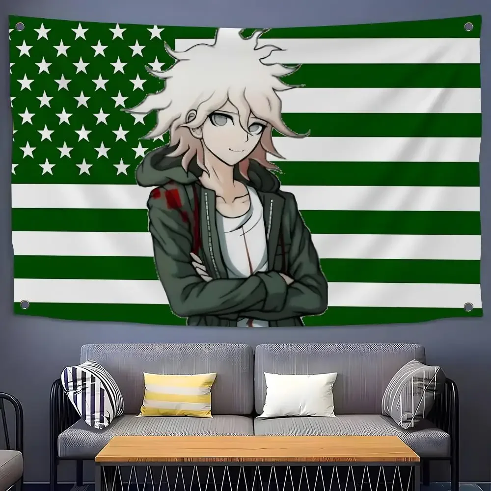 Game Nagito Komaeda Flags Flags for Room, Bedroom, Home, Outdoor, Wall Hanging, Concert Print, Art Banner