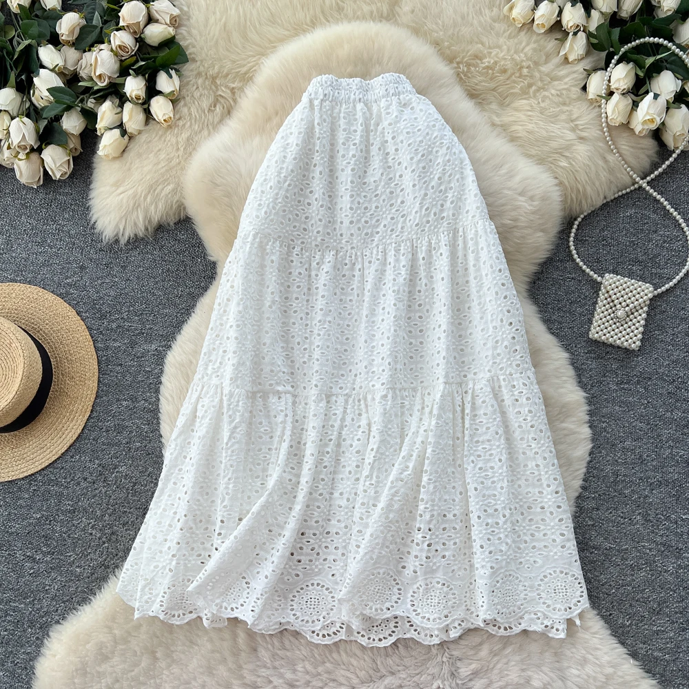Women Embroidered A-line Skirt Party Fashion Vintage Skirts Goth autumn hotsweet Clothing mini dress