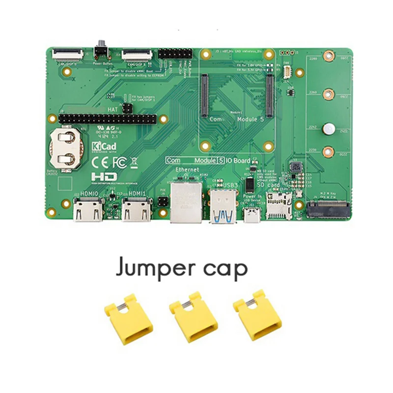 

Твердый для Raspberry Pi CM5 Плата ввода-вывода Плата для вычислительного модуля Raspberry Pi Плата ввода-вывода с поддержкой M.2 Nvme SSD