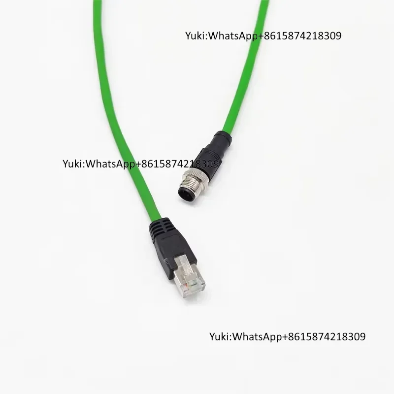 M12 to RJ45 Industrial Ethernet 20m Cable Straight 4 Pin Male D-code Flexible Sensor Cable for Industrial Cameras