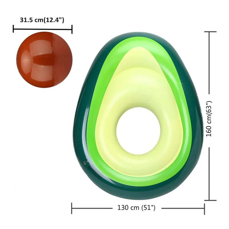Water toys inflatable floating bed inflatable toy avocado  floating row PVC beach ball water toy Avocado floating mat view 6