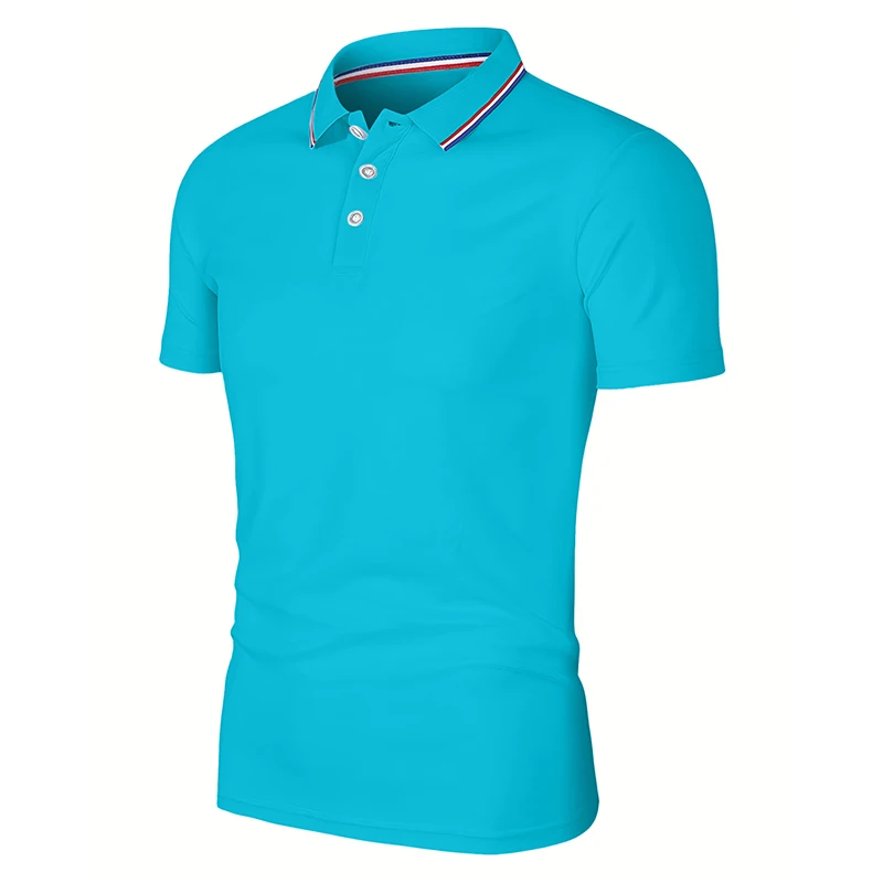 2025 Hot Sale Men's Summer Casual Breathable Comfortable Polo Shirt Men's Solid Color High Quality Short Sleeve T-Shirt, image 15