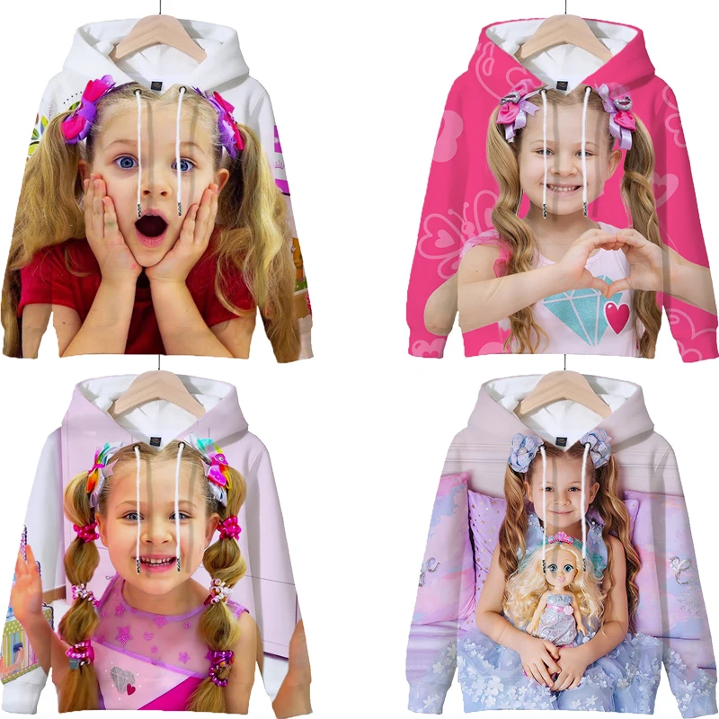 

Kids Diana Show Printed Hoodies Autumn Tops Girls Sweatshirts Boys Long Sleeve Pullover Sudadera Streetwear Children Clothing