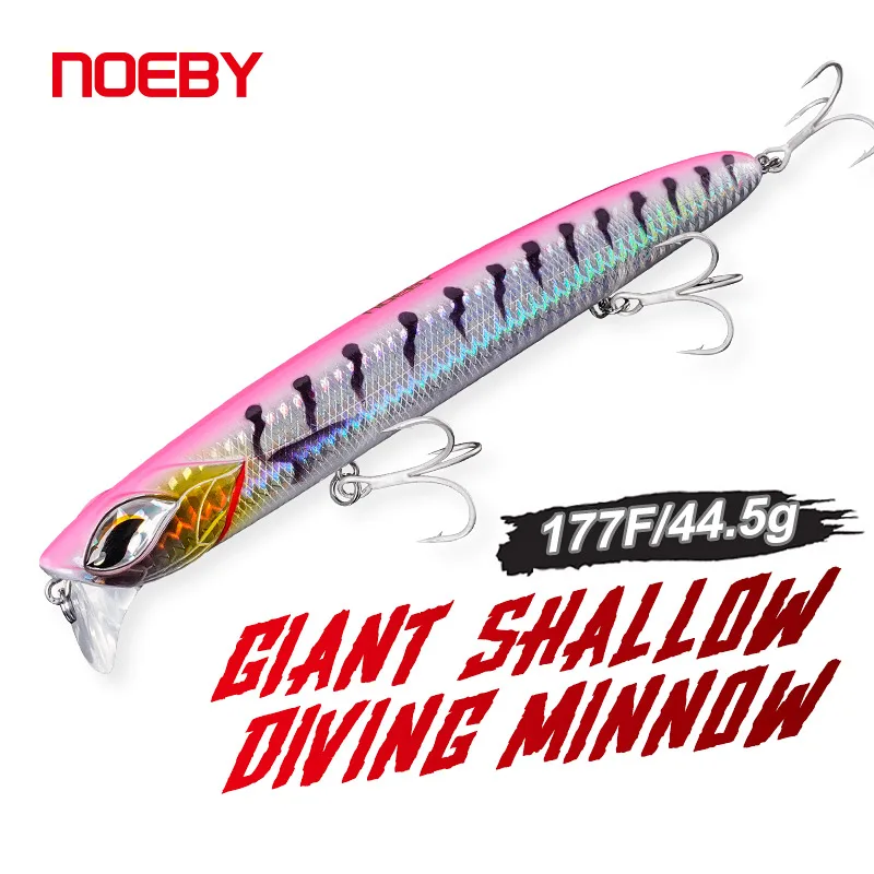 

Noeby Diving Minnow Fishing Lure 177mm 44.5g Giant Shallow Floating 0-30cm Jerkbait Surface Layer Artificial Fishing Hard Lures