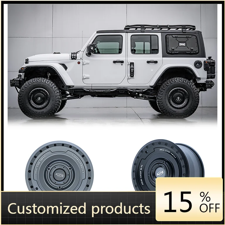 Professional customizationFury Offroad 4x4 Accessories Aluminum Beadlock Black Silver Alloy Wheel for  Gladiator JT