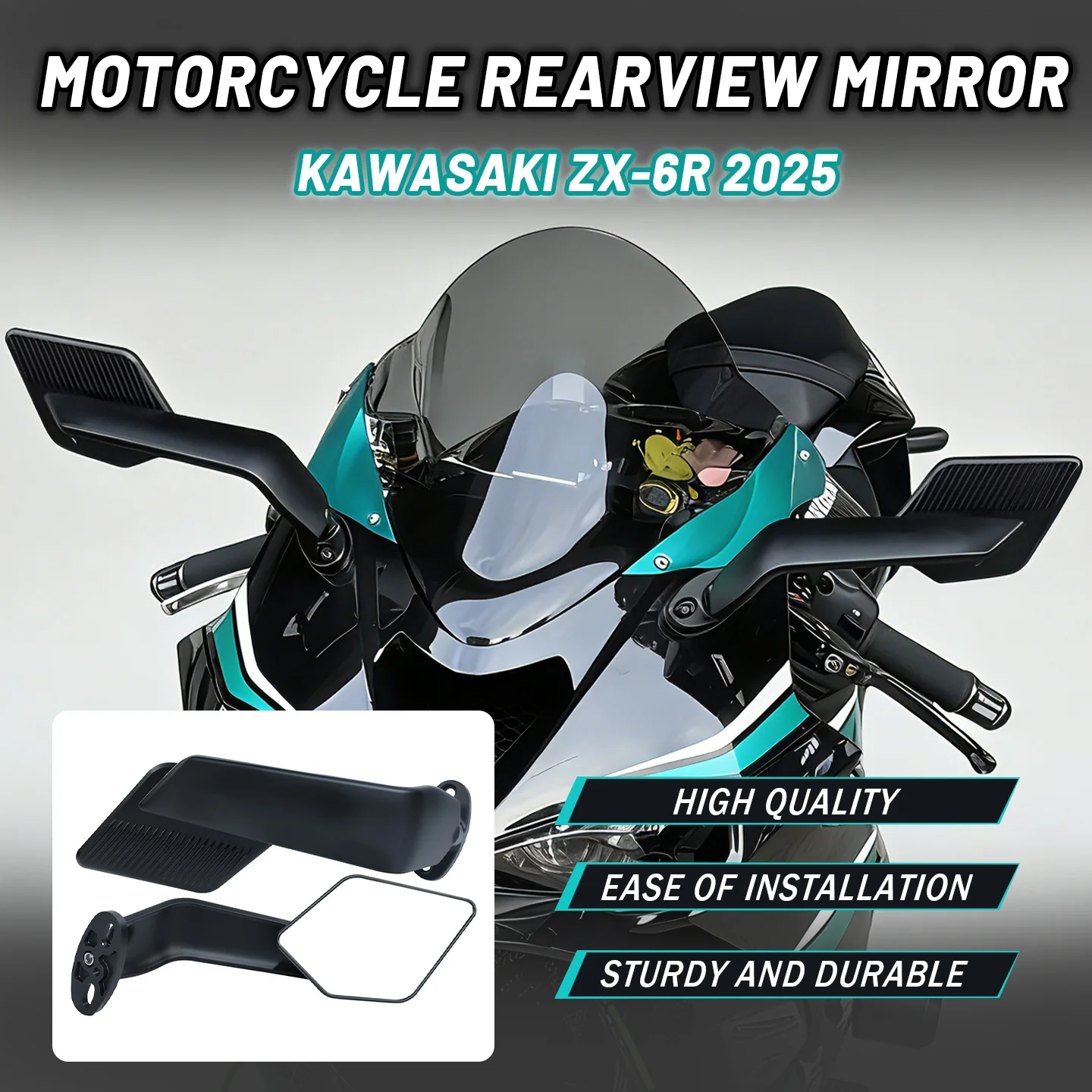 

Motorcycle Universal Rearview Mirrors For Kawasaki Honda YAMAHA Suzuki Aprilia Motorcycle Mirrors Rotatable Side Wing Mirrors