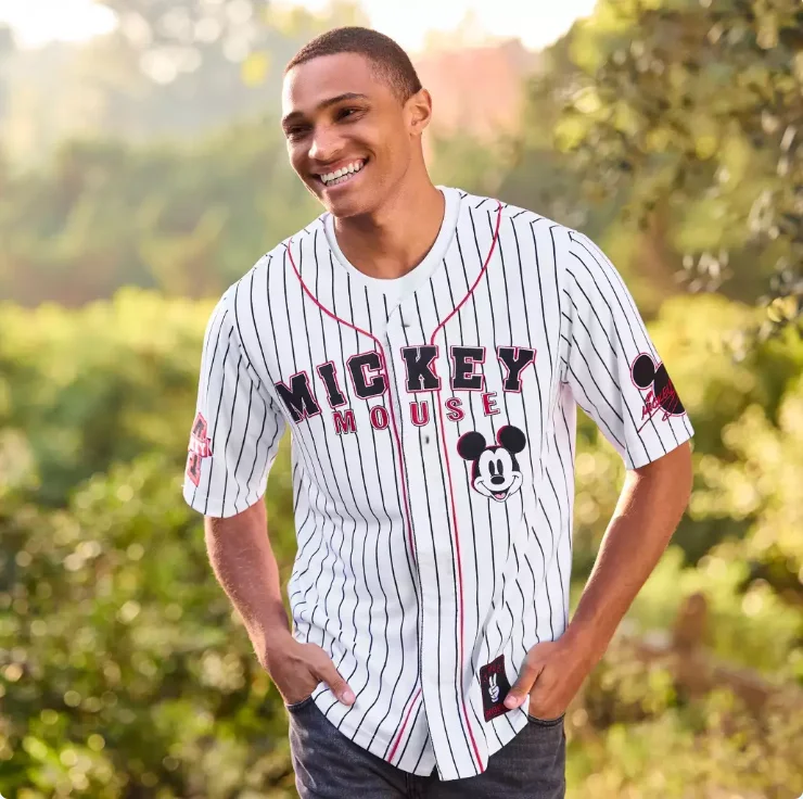 Potdemiel 2025 جديد ديزني ميكي ميني ثلاثية الأبعاد مطبوعة الرجال البيسبول نمط قميص موضة الكبار ميكي ماوس البيسبول جيرسي #1