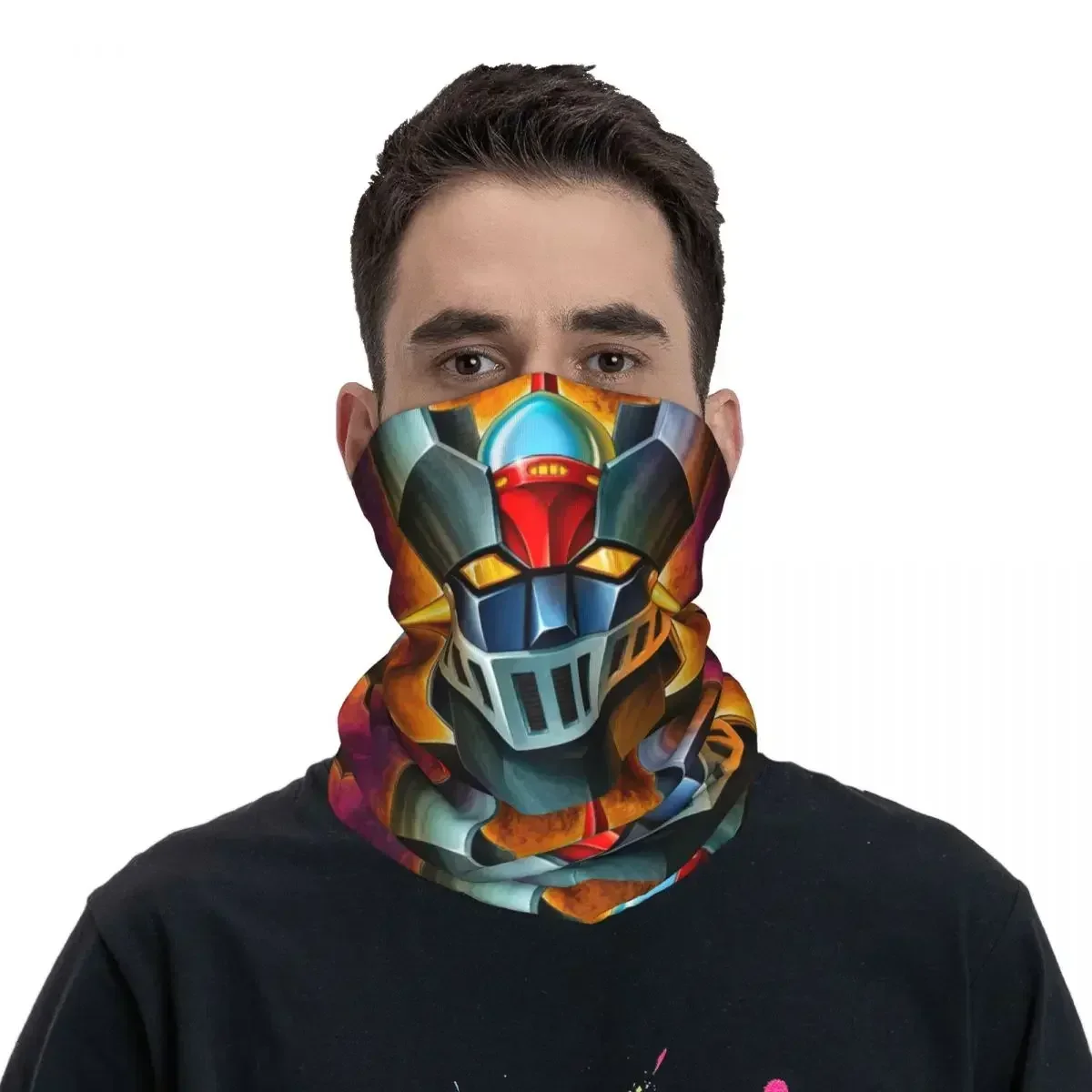 Mazinger Z Bandana Neck Gaiter Printed Mask Scarf Warm Headband Running For Men Women Adult Breathable