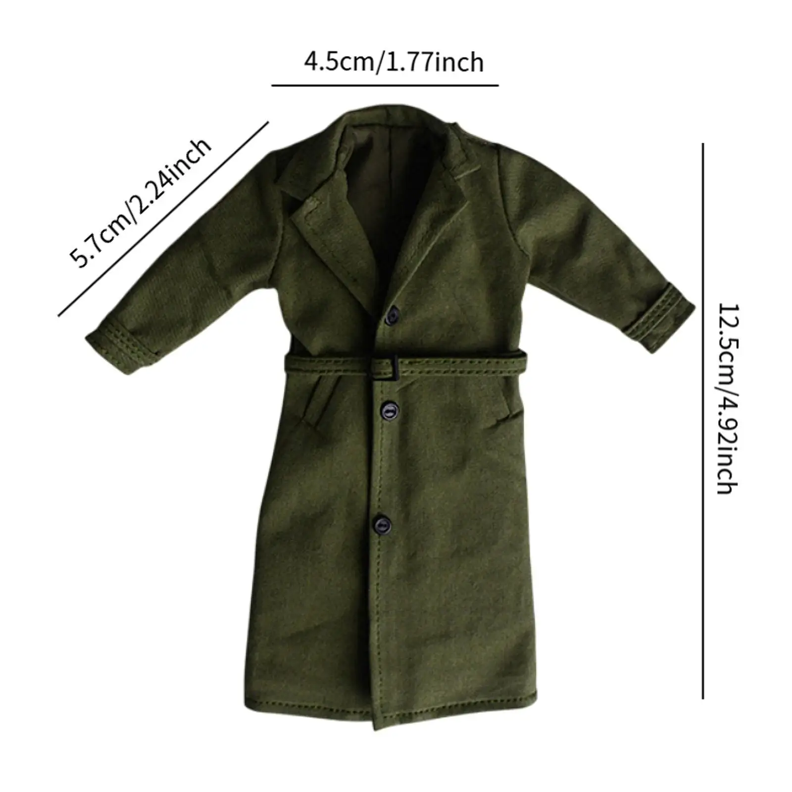 1/12 Male Figure Long Windbreaker Miniature Handmade Overcoat Toy Kids Adults Gifts Stylish Accessories Trench Coat Soft Outfits